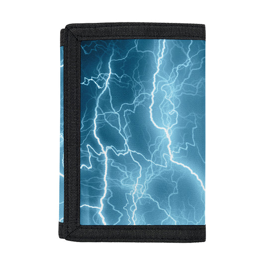 Blue Lightning Print Trifold Wallet