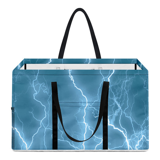 Blue Lightning Print Utility Tote Bag
