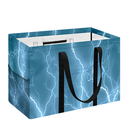 Blue Lightning Print Utility Tote Bag