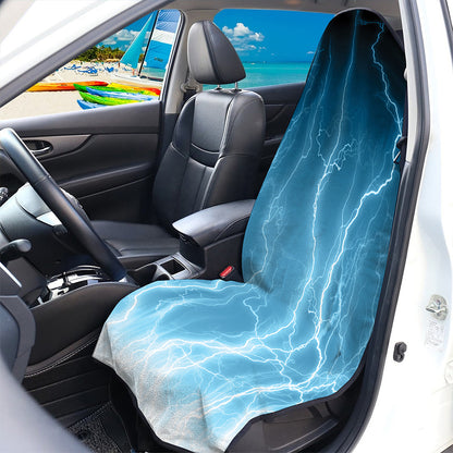 Blue Lightning Print Waterproof Car Seat Cover