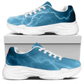 Blue Lightning Print White Chunky Shoes