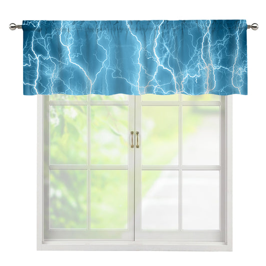 Blue Lightning Print Window Valance