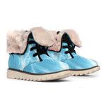 Blue Lightning Print Winter Boots