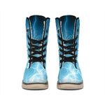 Blue Lightning Print Winter Boots