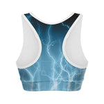Blue Lightning Print Women's Sports Bra