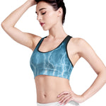 Blue Lightning Print Women's Sports Bra