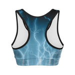 Blue Lightning Print Women's Sports Bra