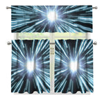 Blue Lightspeed Print 3 Piece Kitchen Curtains