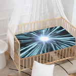 Blue Lightspeed Print Baby Crib Sheet