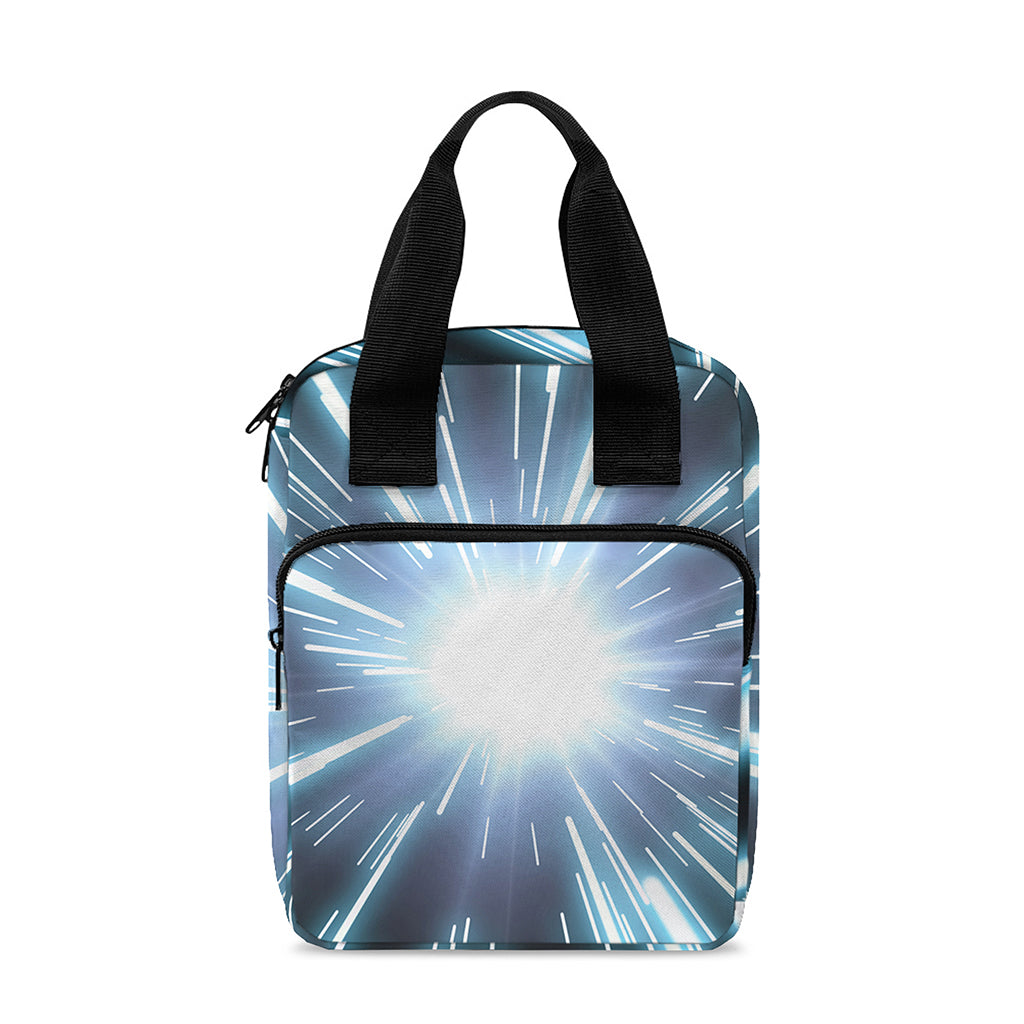 Blue Lightspeed Print Bible Tote Bag