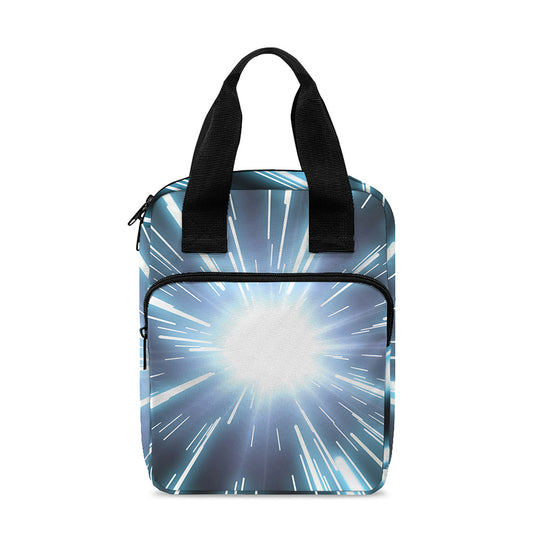 Blue Lightspeed Print Bible Tote Bag