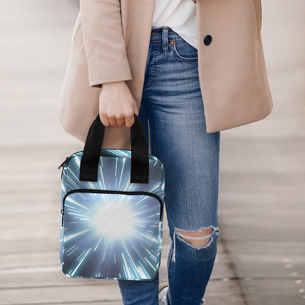 Blue Lightspeed Print Bible Tote Bag