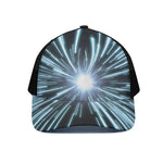 Blue Lightspeed Print Black Mesh Trucker Cap