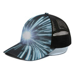 Blue Lightspeed Print Black Mesh Trucker Cap