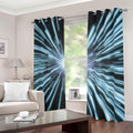 Blue Lightspeed Print Dimout Grommet Curtains