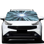 Blue Lightspeed Print Car Windshield Snow Cover