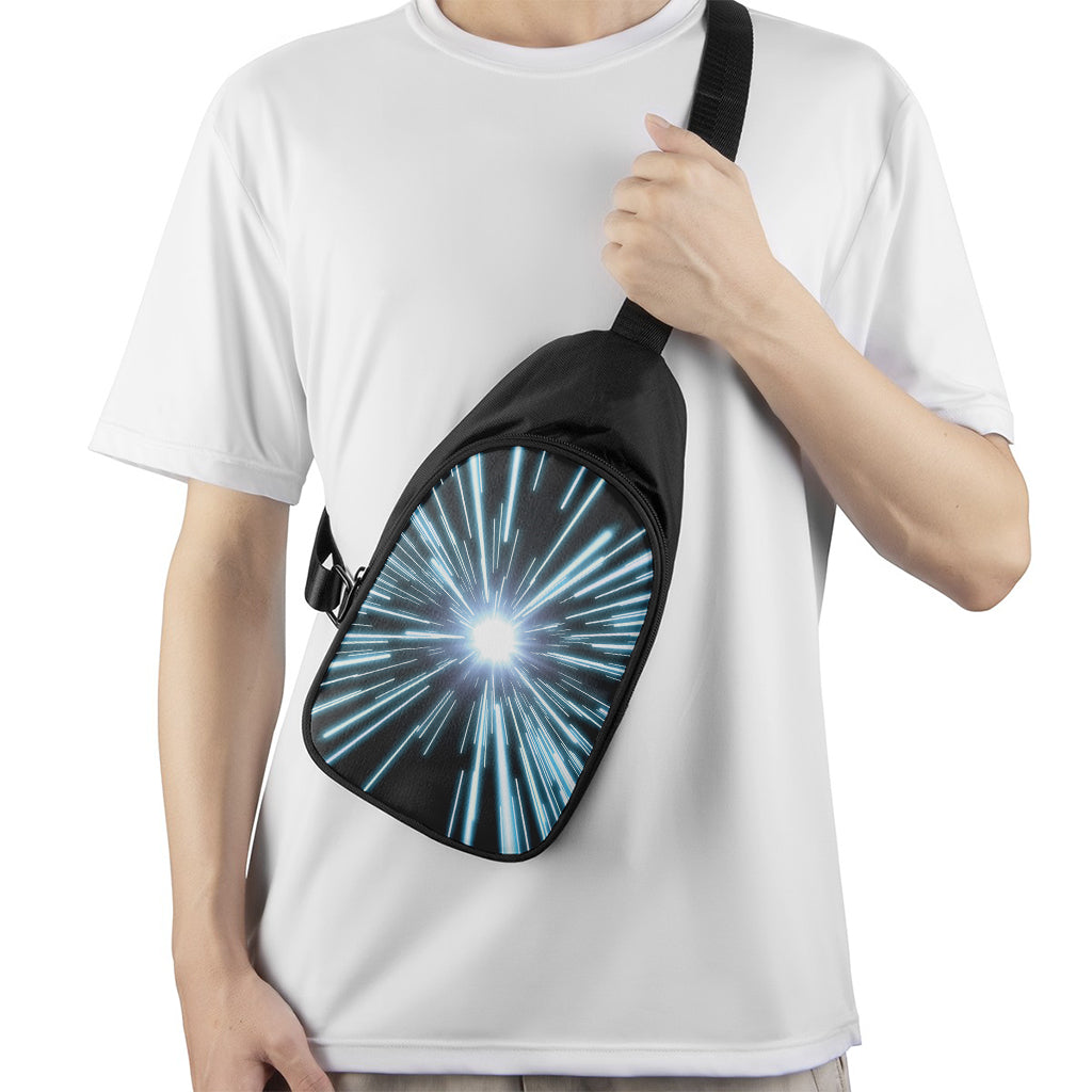 Blue Lightspeed Print Chest Bag