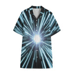 Blue Lightspeed Print Cotton Hawaiian Shirt