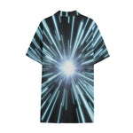 Blue Lightspeed Print Cotton Hawaiian Shirt