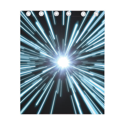 Blue Lightspeed Print Curtain