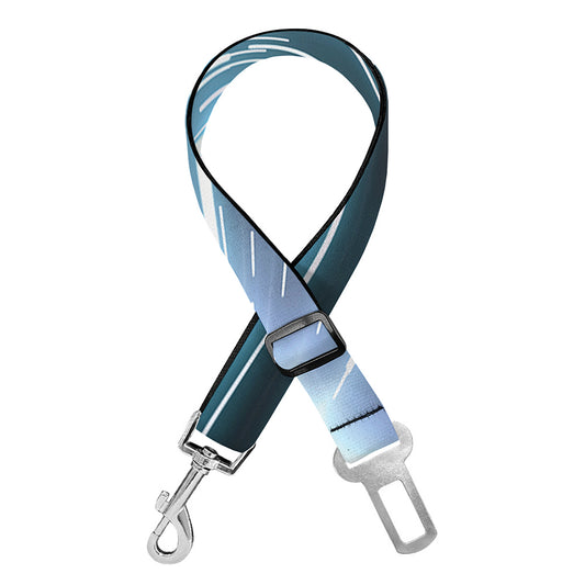 Blue Lightspeed Print Dog Seat Belt