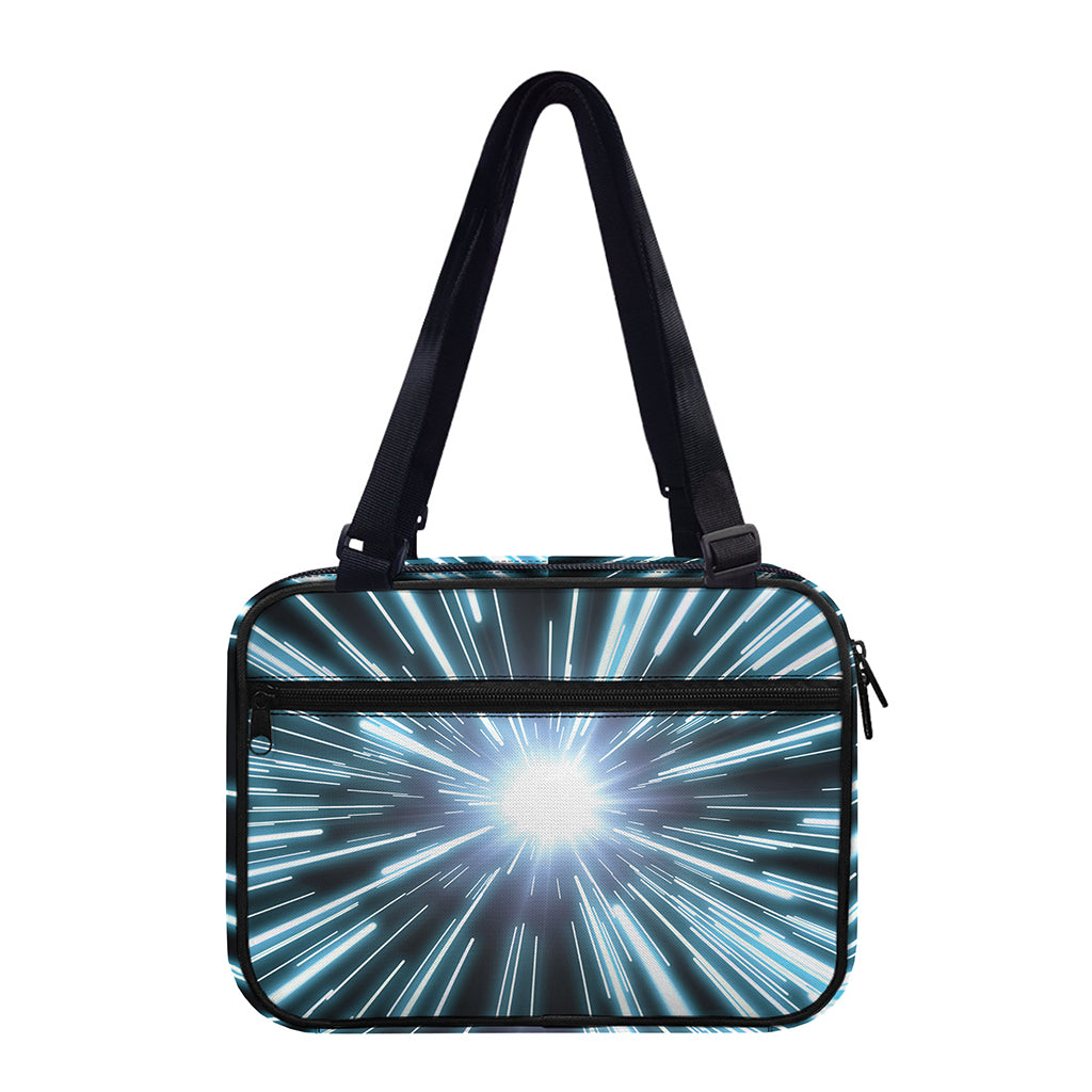 Blue Lightspeed Print Double Strap Bible Bag