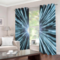 Blue Lightspeed Print Extra Wide Grommet Curtains