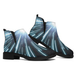 Blue Lightspeed Print Flat Ankle Boots