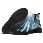 Blue Lightspeed Print Flat Ankle Boots