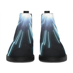 Blue Lightspeed Print Flat Ankle Boots