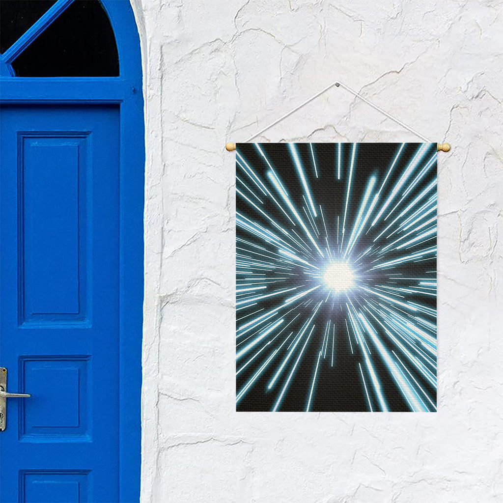 Blue Lightspeed Print Garden Flag