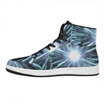 Blue Lightspeed Print High Top Leather Sneakers