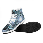 Blue Lightspeed Print High Top Leather Sneakers