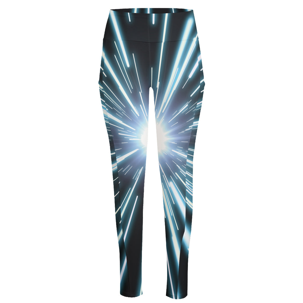 Blue Lightspeed Print High-Waisted Pocket Leggings
