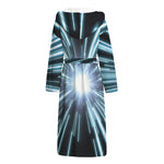 Blue Lightspeed Print Hooded Bathrobe