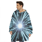 Blue Lightspeed Print Hoodie Blanket