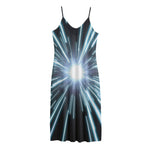 Blue Lightspeed Print Jersey Midi Cami Dress
