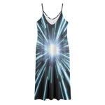 Blue Lightspeed Print Jersey Midi Cami Dress
