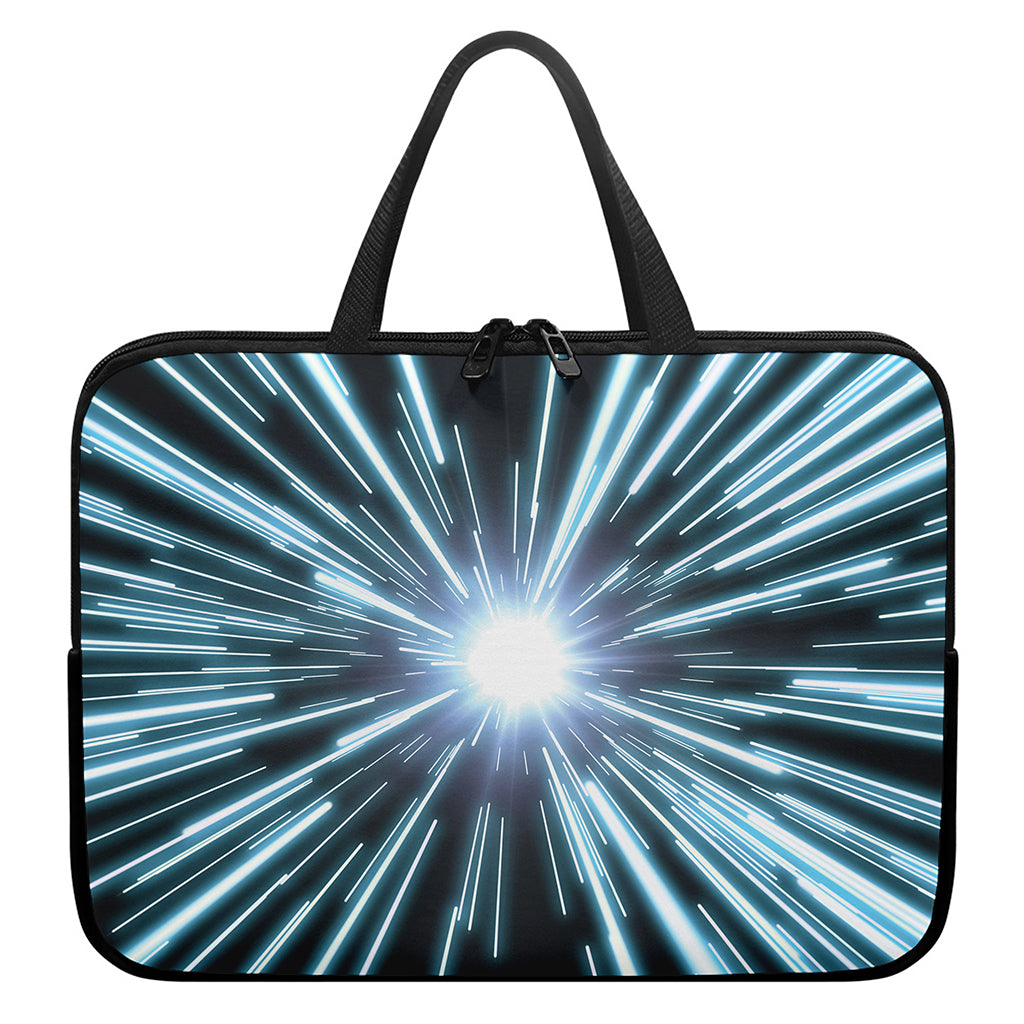 Blue Lightspeed Print Laptop Sleeve With Handle