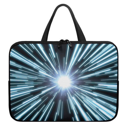 Blue Lightspeed Print Laptop Sleeve With Handle