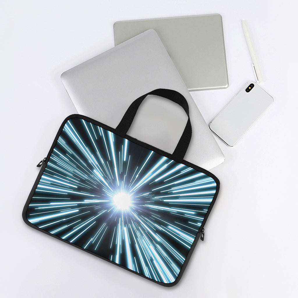 Blue Lightspeed Print Laptop Sleeve With Handle