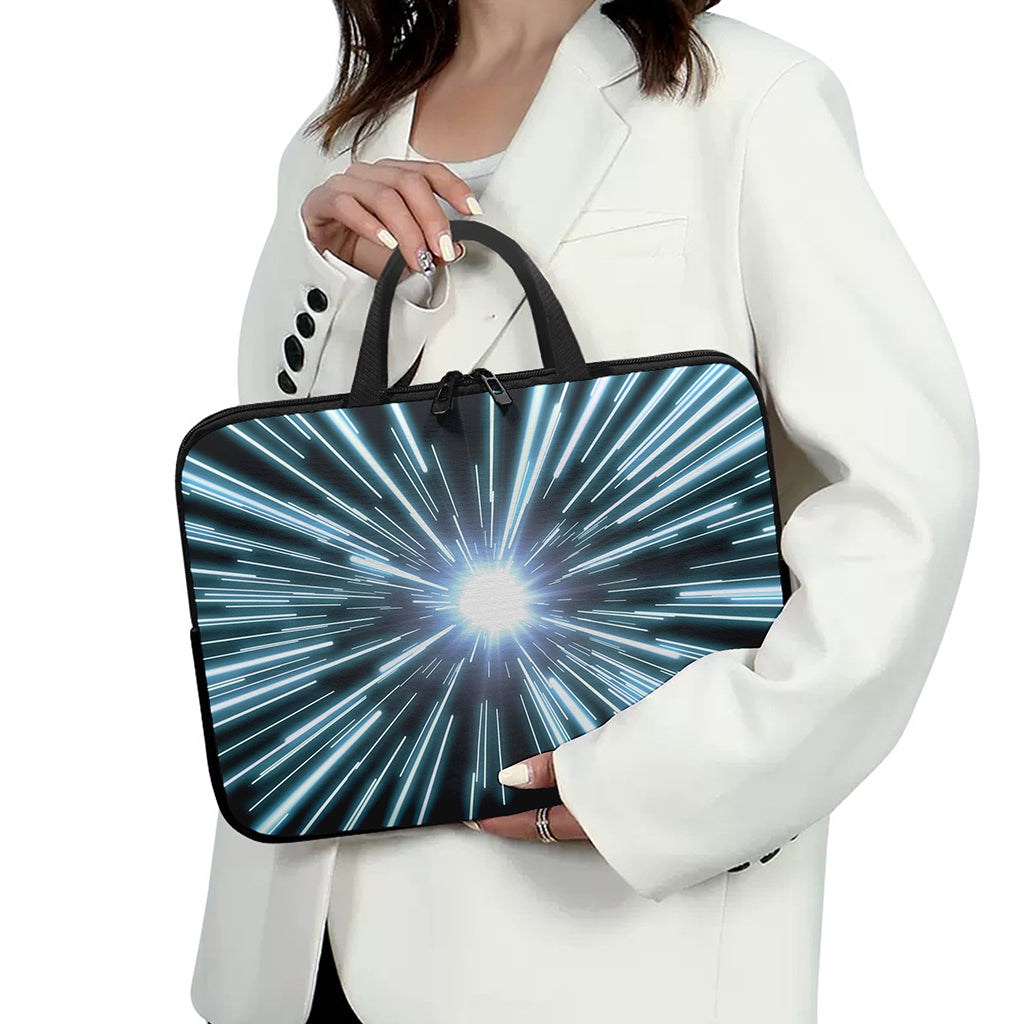 Blue Lightspeed Print Laptop Sleeve With Handle