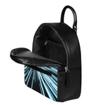 Blue Lightspeed Print Leather Backpack