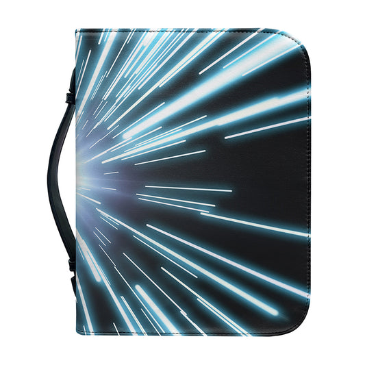 Blue Lightspeed Print Leather Bible Cover