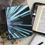 Blue Lightspeed Print Leather Bible Cover