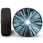 Blue Lightspeed Print Leather Spare Tire Cover