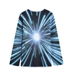 Blue Lightspeed Print Long Sleeve Short Coat