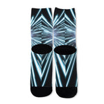 Blue Lightspeed Print Long Socks