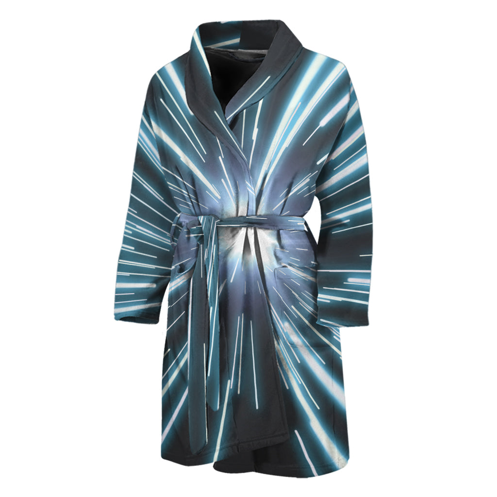 Blue Lightspeed Print Men's Bathrobe