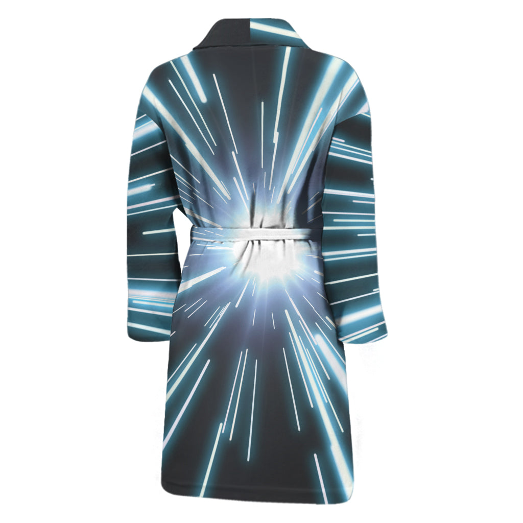 Blue Lightspeed Print Men's Bathrobe